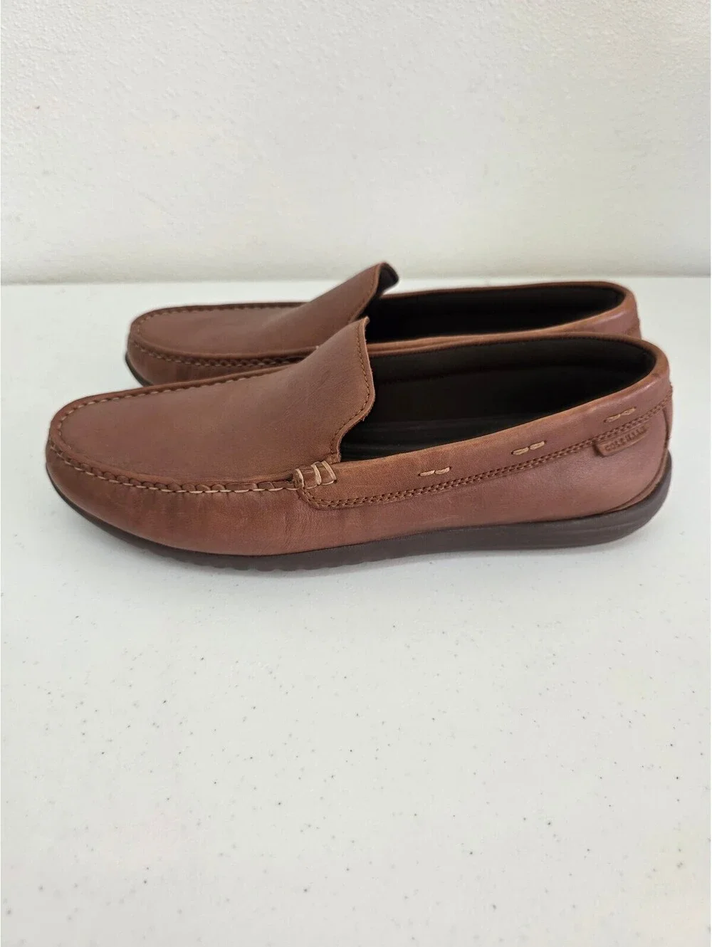 Mens Shoes like Cole Haan Loafers Brown Leather Size 9.5 Comfort Cushioned